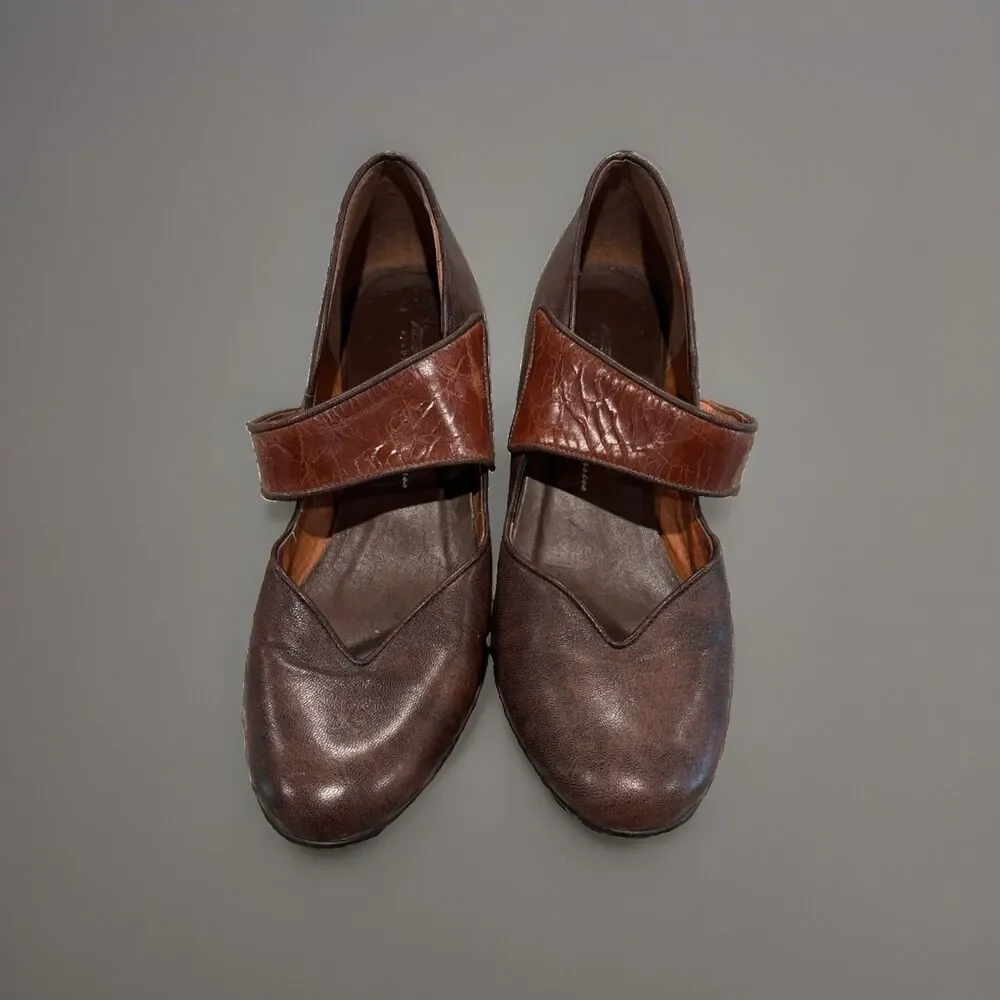 Deco RE-MIX Deluxe Vintage Mary Jane Shoes With Heels Brown Women’s Size 9
